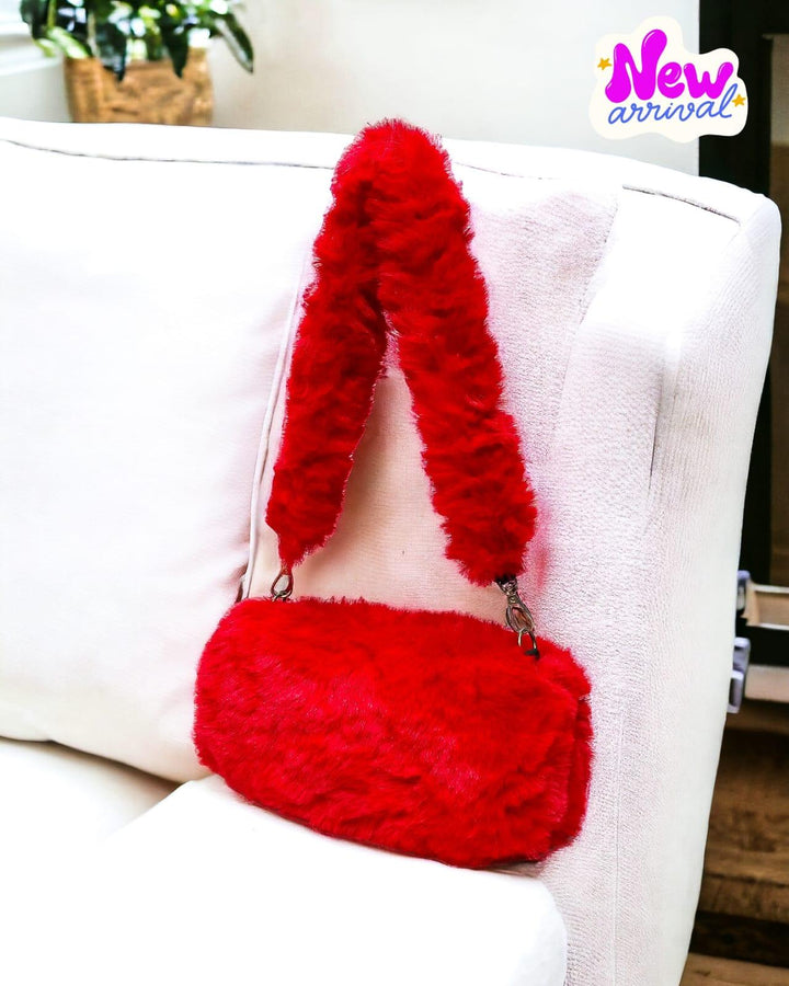 Fluffy Fur Long Handle Bag - Shopcraving