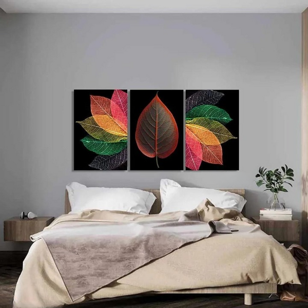 Set of 3 Translucent Leaf Wooden Wall Frames (8x11 & 12x16 Inches)