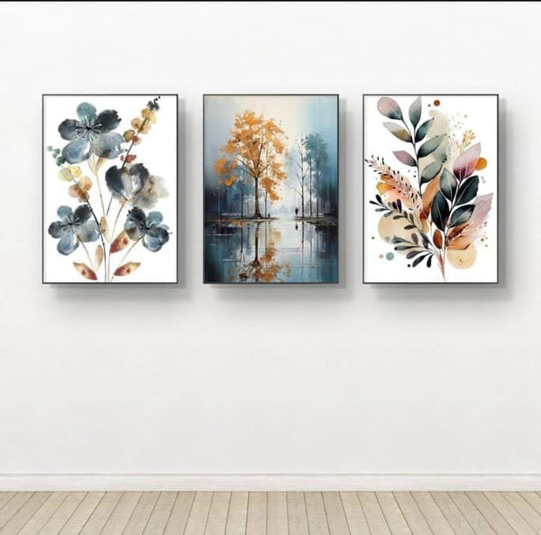 Set of 3 Nature-Inspired Wooden Wall Frames (8x11 Inches)
