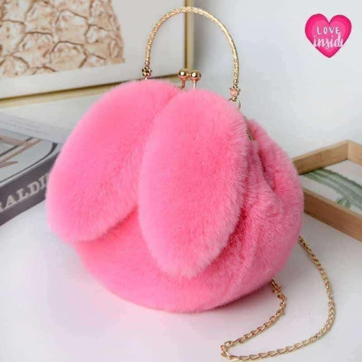 Fluffy Plush Rabbit Girls Bag - Shopcraving