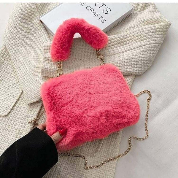 Fluffy Square Fur Bag for Girls - Shopcraving