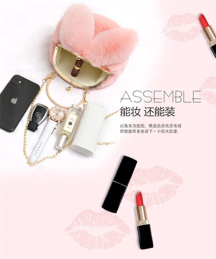 Fluffy Plush Rabbit Girls Bag - Shopcraving