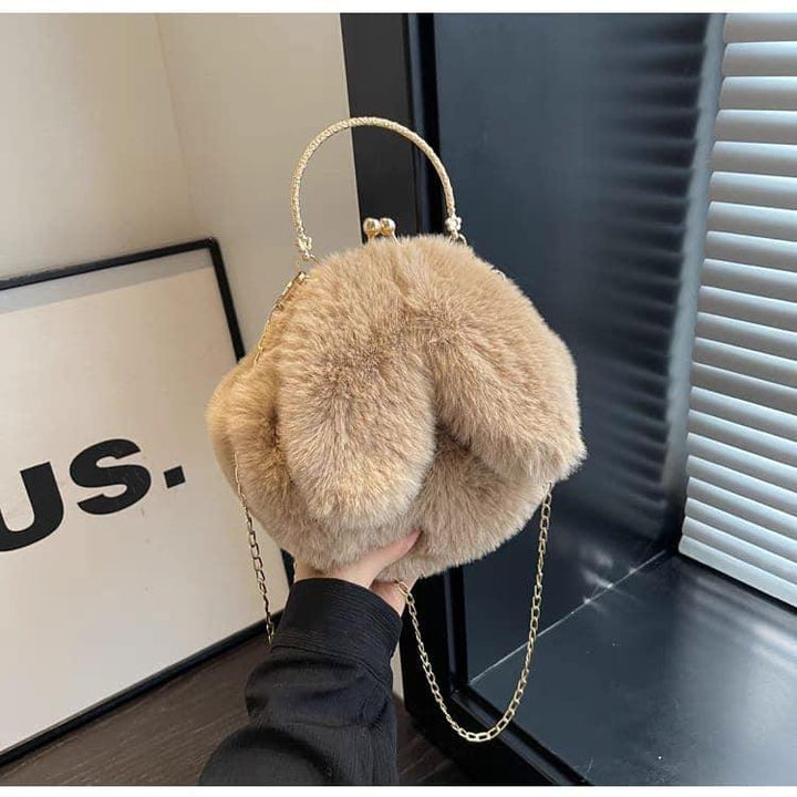 Fluffy Plush Rabbit Girls Bag - Shopcraving