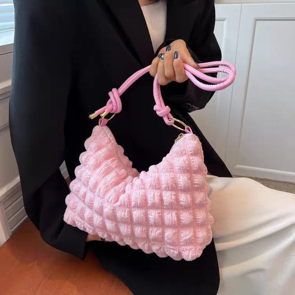 Bubble Wrinkle Large Cloud Shoulder/Hand Bag
