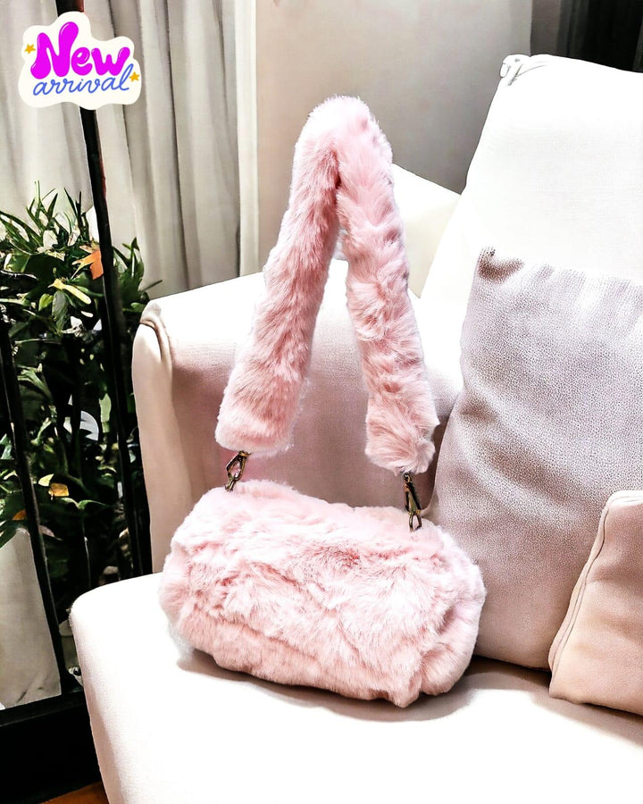 Fluffy Fur Long Handle Bag - Shopcraving