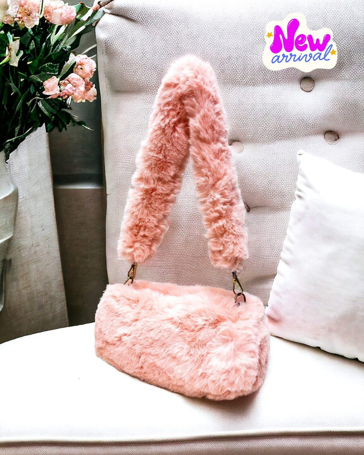 Fluffy Fur Long Handle Bag - Shopcraving