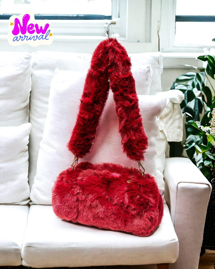 Fluffy Fur Long Handle Bag - Shopcraving