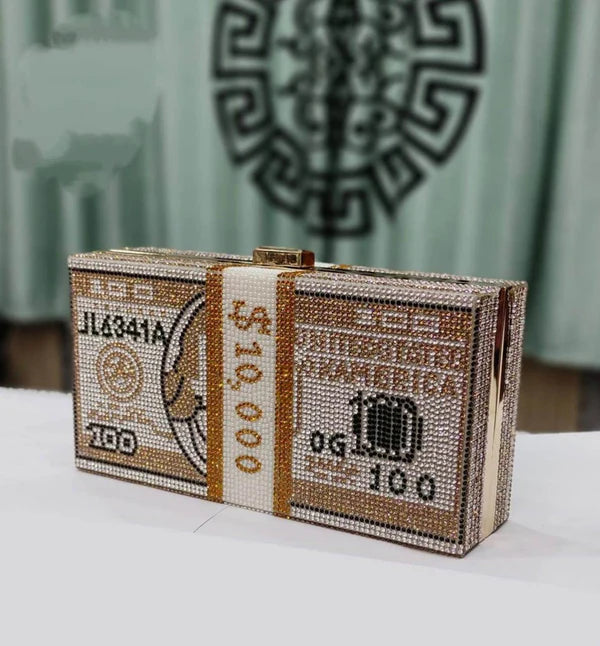 New Dollar Clutch with Golden Handle