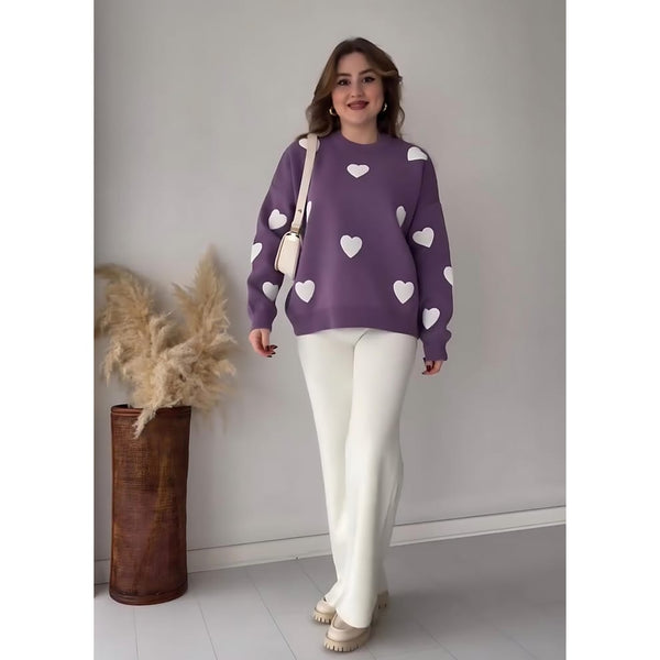 Fleece Heart Print Winter Wear
