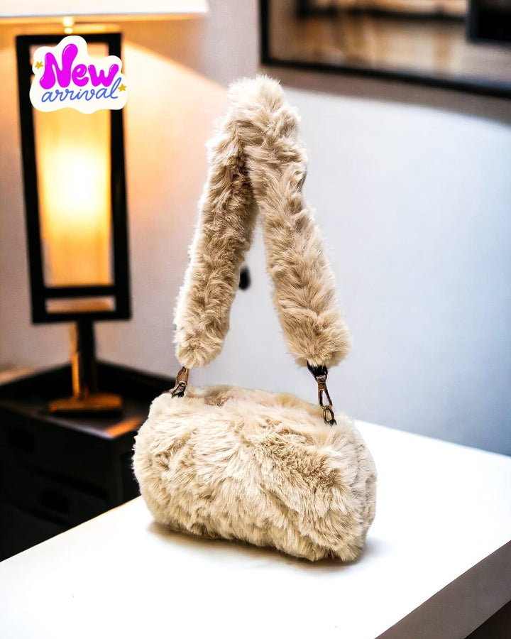 Fluffy Fur Long Handle Bag - Shopcraving