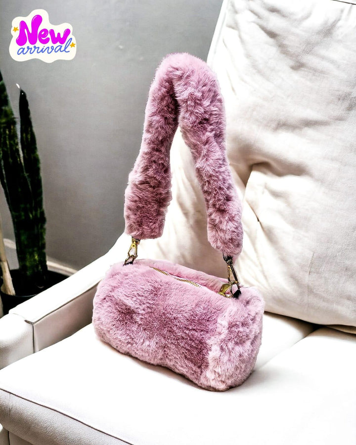 Fluffy Fur Long Handle Bag - Shopcraving