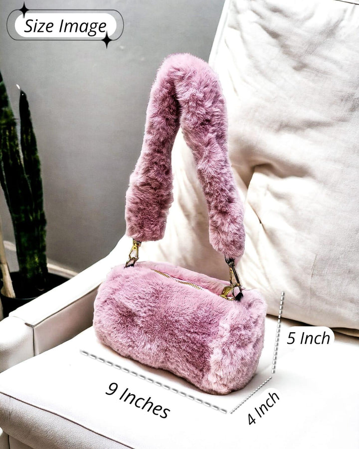 Fluffy Fur Long Handle Bag - Shopcraving